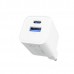 Зарядное устройство - адаптер Proove Silicone Power Plus 20W (Type-C + USB) белое