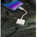 Переходник - аудио адаптер Borofone BV11 Dual Lightning digital audio converter белый