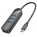 Конвертер хаб адаптер Borofone DH5 Erudite 4-in-1 - Type-C на 4 usb 3.0 с кабелем 20 см
