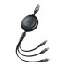 Кабель 3-in-1 Baseus Bright Mirror 2 Series Retractable USB to M+L+C 3.5A 1.1m (CAMJ010001)