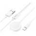 Кабель зарядное Borofone BQ22 2-в-1 USB to Lightning / iWatch Qi 120 см белый