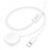 Кабель зарядное Borofone BQ22 2-в-1 USB to Lightning / iWatch Qi 120 см белый