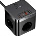 Удлинитель - зарядное Baseus PowerCombo Cube Power Strip 3AC+2U+2C 30W 1.5 метра черный