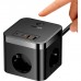 Удлинитель - зарядное Baseus PowerCombo Cube Power Strip 3AC+2U+2C 30W 1.5 метра черный
