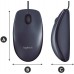 Мышь проводная Logitech B100 черная