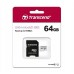 Карта памяти microSDXC 64Gb Transcend 300S Class10 UHS-I U1 (TS64GUSD300S-A)