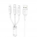 Кабель тройной Hoco X25  combo Micro USB + Lightning + Type-C 1 метр белый