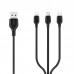Кабель XO NB103 3-в-1 на 3 коннектора 100 см черный