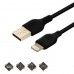 Кабель эластичный XO NB103 USB - Lightning 2 метра черный