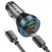Зарядное устройство - Авто адаптер на 3 выхода - Hoco NZ12D Lucky 60W с кабелем USB-C - Lightning