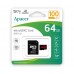 Карта памяти Apacer microSDXC 64GB R100 (скорость 100 МБайт в сек) AP64GMCSX10UB-R с адаптером
