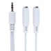Переходник адаптер Cablexpert CCA-415W Mini-Jack 3.5 папа - 2 * Mini-Jack 3.5 мама