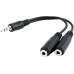 Переходник адаптер Cablexpert CCA-415-0.1M Mini-Jack 3.5mm - 2 * Mini-Jack 3.5mm черный