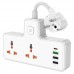 Сетевой удлинитель HOCO AC12A Reise 2-position expansion socket (PD30W / 1C3A) 4 порта