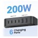 Зарядное устройство 200 Ватт - максимальное UGREEN CD271 6 портов 2U+4C 200W GaN