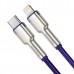 Кабель Baseus Cafule Metal Series Lightning - Type-C 20W 2 метра фиолетовый CATLJK-B05