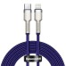 Кабель Baseus Cafule Metal Series Lightning - Type-C 20W 2 метра фиолетовый CATLJK-B05