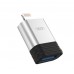 Адаптер переходник XO NB186 Lightning to USB OTG серебристый