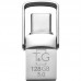 Флешка 2-сторонняя металлическая T&G Metal series 104 128 GB USB-A + Type-C