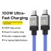 Кабель Baseus CoolPlay Series USB-C - USB-C 100W 2 метра голубой CAKW000303