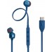 Наушники проводные JBL T310C USB-C (JBLT310CBLU) гарнитура с микрофоном синяя