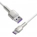 Кабель с металлическими коннекторами Baseus Cafule USB - Type-C 66W 1 метр (CAKF000102) белый