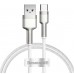 Кабель с металлическими коннекторами Baseus Cafule USB - Type-C 66W 1 метр (CAKF000102) белый