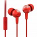 Гарнитура проводная JBL C100SI красная - наушники с микрофоном и динамиками 8мм