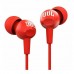 Гарнитура проводная JBL C100SI красная - наушники с микрофоном и динамиками 8мм