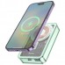 Аккумулятор внешний магнитный Hoco Q14A Ice Crystal 10000 mah PD20W magnetic fast charging blue