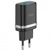 Блок питания быстрой зарядки - сетевой адаптер Hoco C12Q 18w 1 USB-A AFC FCP черный