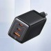 Зарядное устройство скоростное 3 выхода Usams US-CC180 triple GaN USB-A + 2*USB-C 65W 5A черное