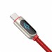 Кабель с дисплеем (экраном) BASEUS Display Fast Charging Cable USB - Type-C (CATSK-09) 5а 1м красный