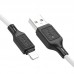 Кабель USB - Lightning силиконовый Hoco Cool silicone cable X90 1 метр белый