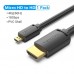 Кабель Vention HDMI - micro-hdmi M - M 1.5 м чёрный (AGIBG)