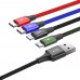 Кабель Baseus Fast 4-in-1 Cable For iP + 2*Type-C + Micro 3.5A 1.2m CA1T4-B01 черный