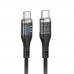 Кабель с дисплеем HOCO U115 Transparent Discovery Type-C to Type-C 1.2m 100W черный
