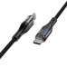 Кабель с дисплеем HOCO U115 Transparent Discovery Type-C to Type-C 1.2m 100W черный