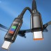 Кабель с индикатором заряда HOCO U126 Type-C to Type-C 5 ампер 100W 1.2 метра черный