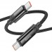 Кабель с индикатором заряда HOCO U126 Type-C to Type-C 5 ампер 100W 1.2 метра черный