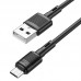 Кабель Micro-USB усиленный HOCO X83 Victory 1 метр черный (6931474770882)