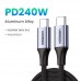 Кабель Ugreen US535 Type-C - Type-C 240W PD 3.1 1 метр черный