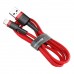 Кабель Baseus Cafule USB - Lightning 1 метр CALKLF-B09 красный