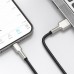 Кабель металлические штекеры BASEUS Cafule Metal USB - Lightning 25 см (CALJK-01) черный