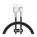 Кабель металлические штекеры BASEUS Cafule Metal USB - Lightning 25 см (CALJK-01) черный