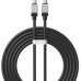 Кабель скоростной 2 метра Baseus CoolPlay Series Type-C to Type-C 100W (CAKW000301) черный