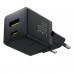 Быстрое зарядное комплект с кабелем Baseus Palm Fast Charger C+U 30W EU Cluster Black