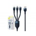 Кабель Baseus Flash Series Ⅱ One-for-three USB to M + L + C 100W 1.2m CASS030003
