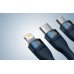 Кабель Baseus Flash Series Ⅱ One-for-three USB to M + L + C 100W 1.2m CASS030003