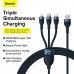 Кабель Baseus Flash Series Ⅱ One-for-three USB to M + L + C 100W 1.2m CASS030003